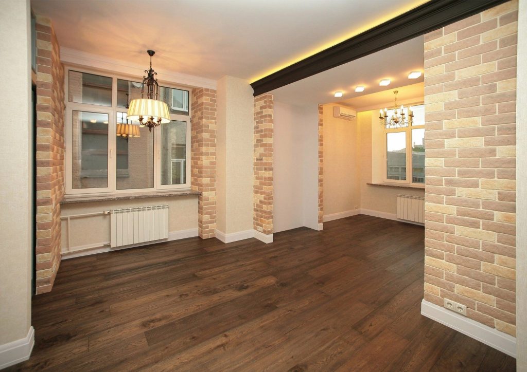 Interior finishing works in a newly built apartment